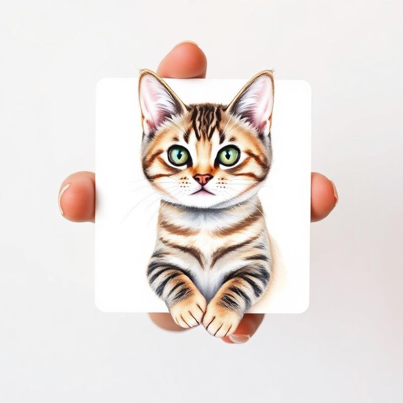 Hand-painted portrait of Pepper, tabby